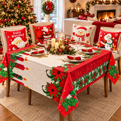 OFERTA NAVIDEÑA- 4 COJINES Y UN MANTEL PREMIUM, LA MAS ALTA CALIDAD, CON ENVIO GRATIS Y LO MEJOR PAGA EN CASA